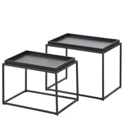 Apollo Mesas Auxiliares Conjunto De 2 Preto