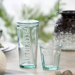 Authentic Copo Com Palha Transparente