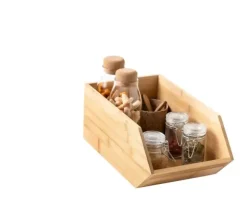 Bamboo Organizador Empilh Vel Natural