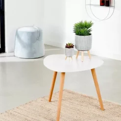 Belliot Mesa Auxiliar Branco, Natural