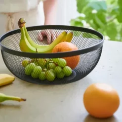 Black Lunar Cesto Para Fruta Preto