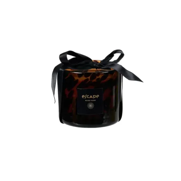 Escape Black Oudh Vela Perfumada Em Copo Preto, Castanho,