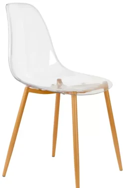 Ice Cadeira Sala De Jantar Transparente, Natural