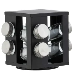 Industria Carrossel De Especiarias 8 Potes Preto