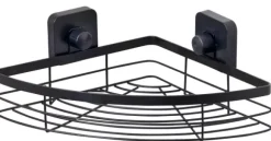Industria Cesto Canto P/Duche Com Ventosas Preto