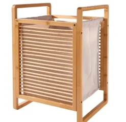 Linolux Bamboe Cesto Para Roupa Suja Natural