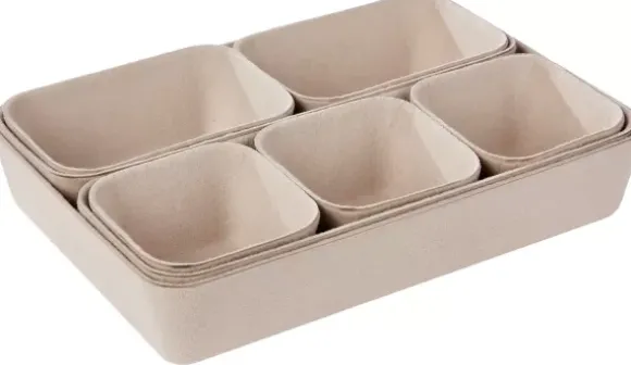 Linostore Cestos De Arrumação Para Gaveta Bege