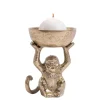 Monkey Porta-Velas Para Lamparinas Dourado