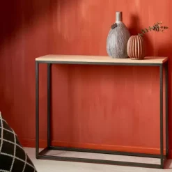 Oak Arm Rio De Parede Preto, Natural