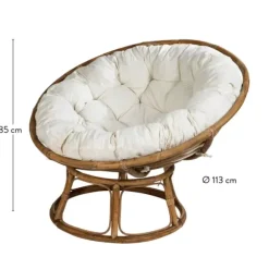 Papasan Cadeira Lounge Natural, Cru