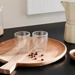 Pausa Copo Parede Dupla Conjunto De 2 Transparente