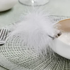 Plumo Clipe Decorativo Branco