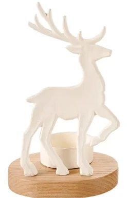 Scandy Deer Porta-Vela Para Lamparina Branco, Natural