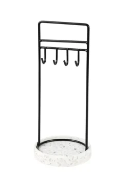 Terrazzo Estante Para Joias Preto, Branco, Cinzento