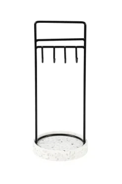 Terrazzo Estante Para Joias Preto, Branco, Cinzento